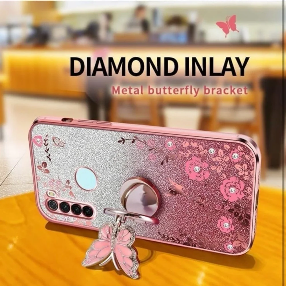 Glitter Case for Redmi Note 8 Cover Floral Pattern Bling Soft Silicone Shockproo